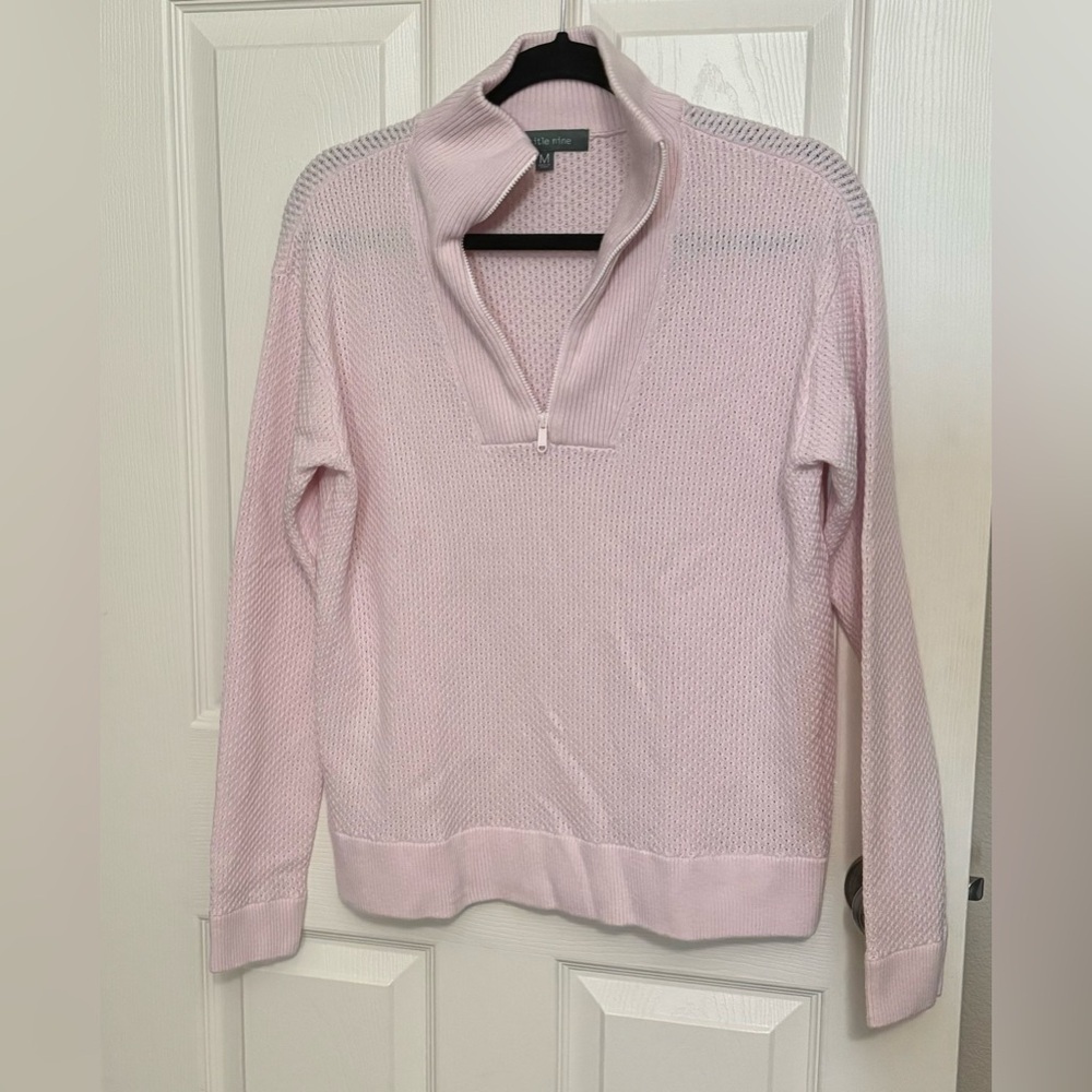 Title Nine | Pink 1/4 Zip Extrafine Merino Wool Blend Sweater Women’s Sz M